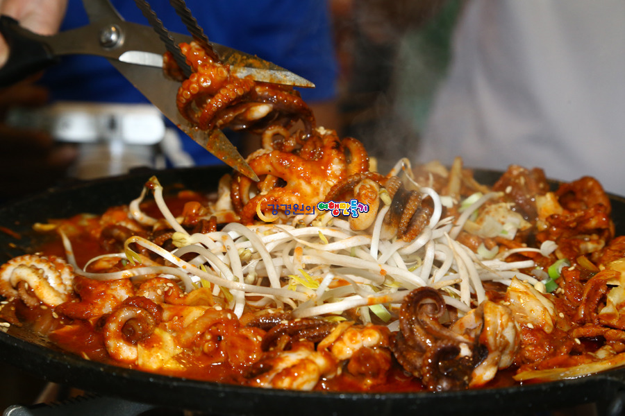 쭈꾸미와 흑돼지의 불맛구이 제주시 한경면 맛집 미온당 쭈꾸미흑돼지 철판구이 제주도여행